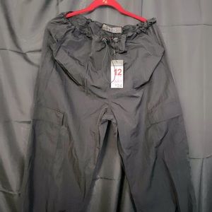 Black parachute pants